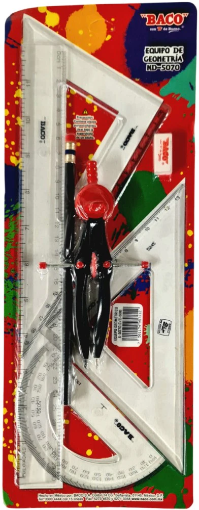Juego de Geometría ND-5070 Compás 106 Cartón Transparente Grande Baco® EQ042 [Pieza] - Image 4