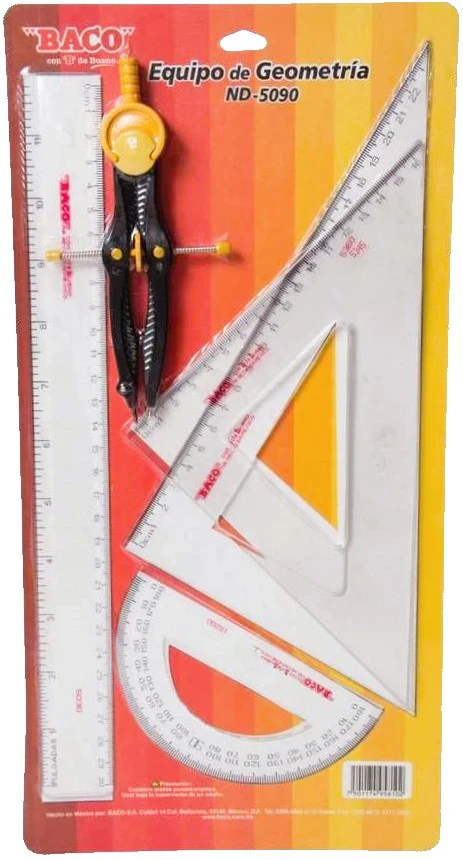 Juego de Geometría ND-5090 Compás 600 Cartón Transparente Jumbo Baco® PTEQA0029 [Pieza] - Image 2