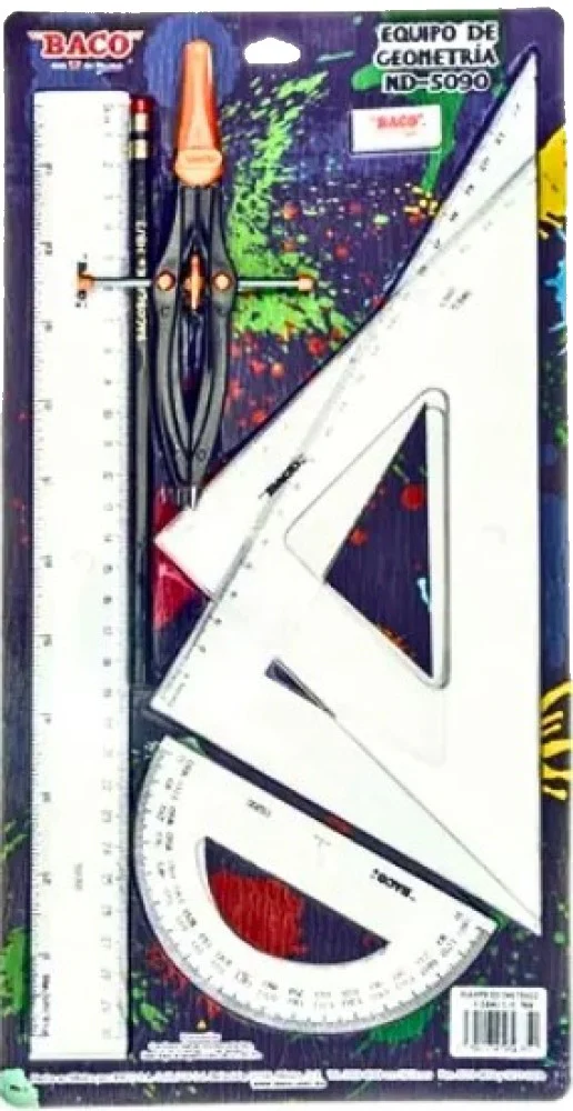 Juego de Geometría ND-5090 Compás 600 Cartón Transparente Jumbo Baco® PTEQA0029 [Pieza] - Image 4
