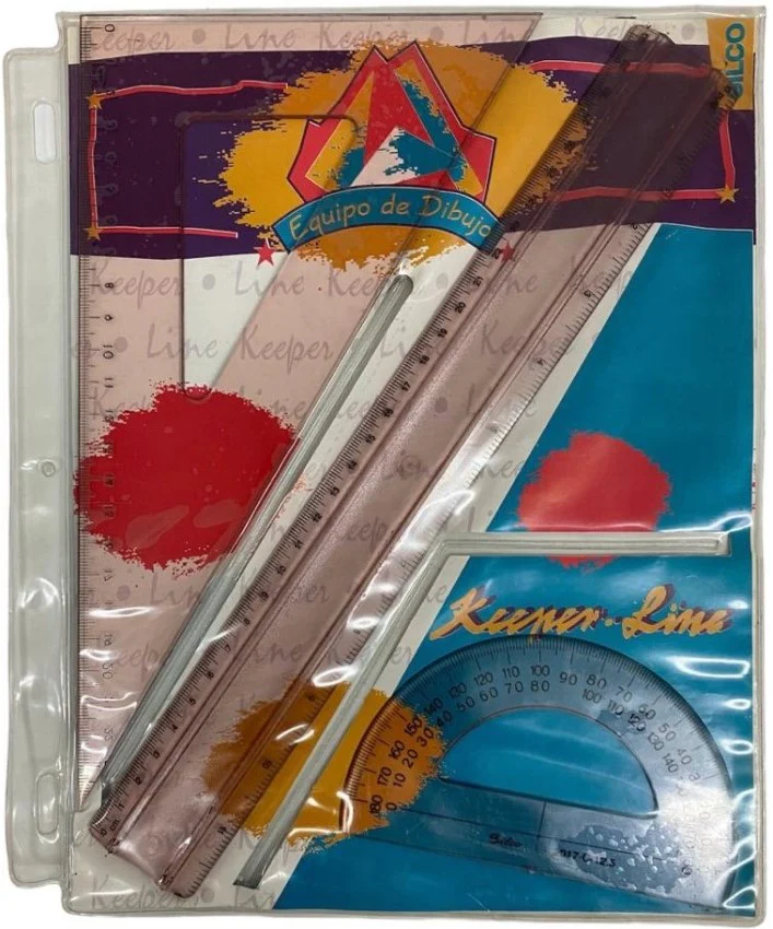 Juego de Geometría sin Compás Sobre Vinilo p/carpeta Grande Silco® 2010-G [Estuche]