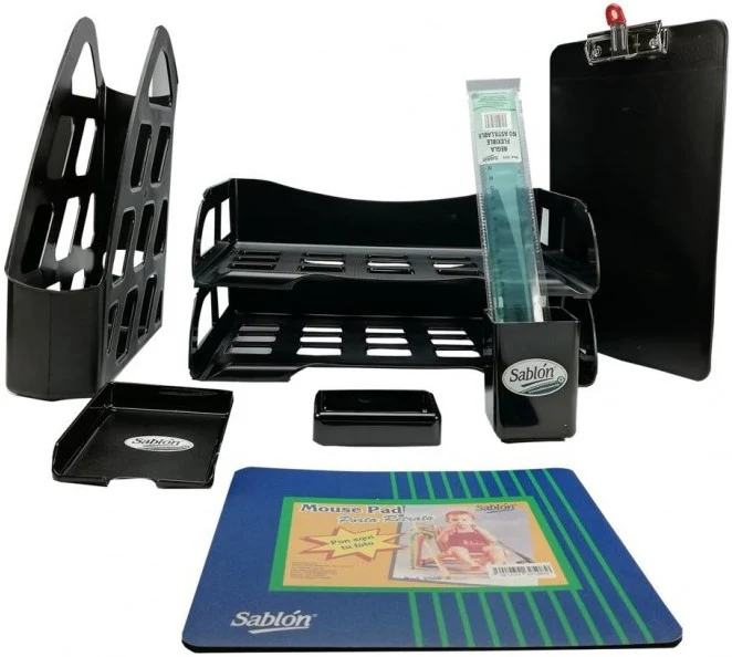 Kit de Oficina Charola,PortaClip,Tabla Negro 9 Piezas Sablón® 5425NE [Pieza] - Image 2