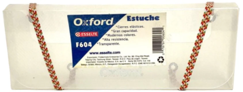 Lapicera Caja Plástica c/Elástico Colores 18½×7×2.3 Oxford® F604 [Pieza]