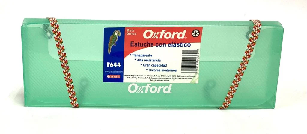 Lapicera Caja Plástica Cierre Elástico Colores 20×7×2.3cm Oxford® F644 [Pieza]