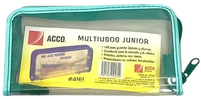 Lapicera Estuche Plástico Junior c/zipper Multiusos Translúcido 18×9½×3cm ACCO® 4161 [Pieza] - Image 2