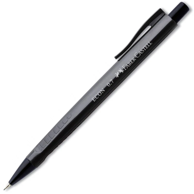 Lapicero ECON™ Triangular 0.7mm Negro c/borrador Faber-Castell® 135110 [Pieza]
