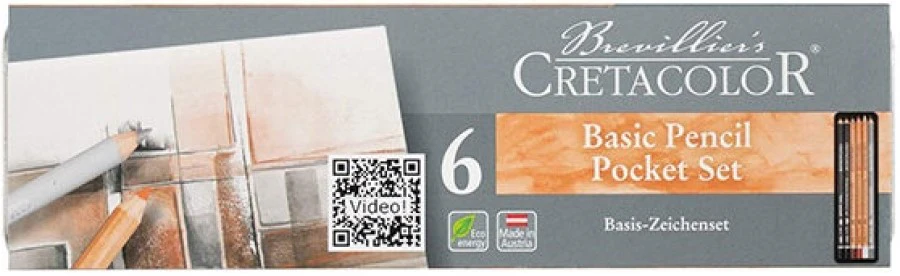Lápiz p/Arte Basic Pencil Pocket Set c/6 EstucheMetálico CRETACOLOR® ECC040006 [Estuche]