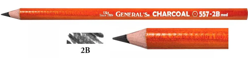 Lápiz p/Arte Charcoal 557 2B Carbón General's® EGP000572B [Pieza]