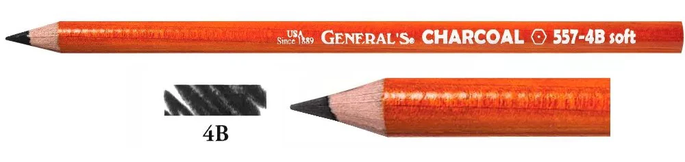Lápiz p/Arte Charcoal 557 4B Carbón General's® EGP000574B [Pieza]