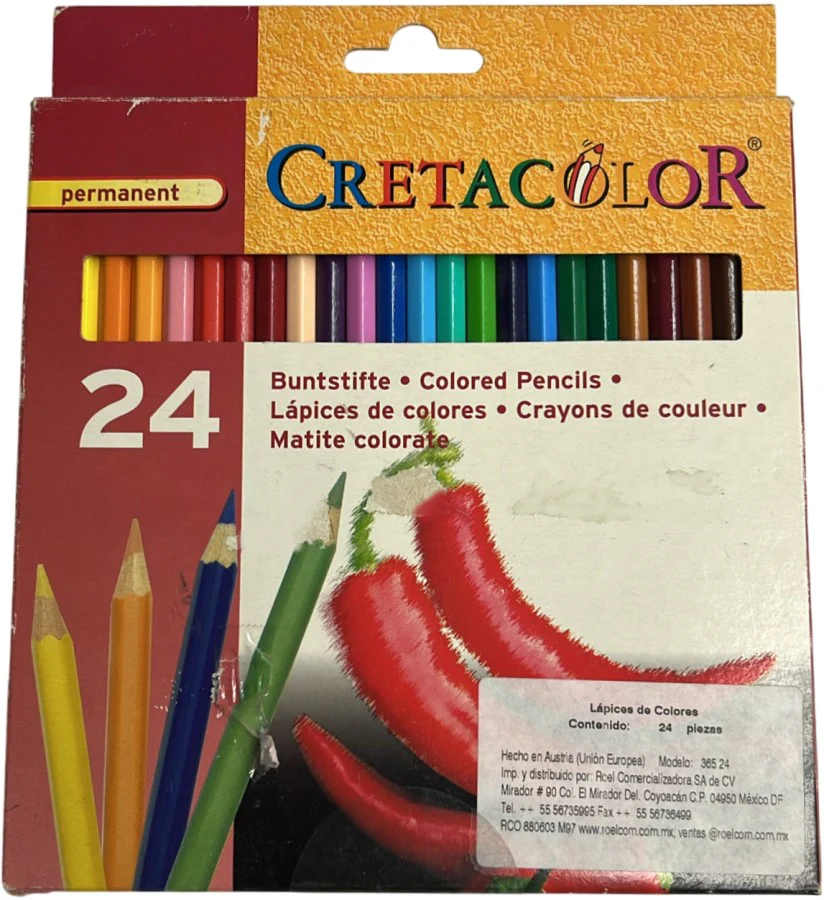 Lápiz p/Arte Permanent c/24 Colores CRETACOLOR® ECC028024 365 [Estuche]