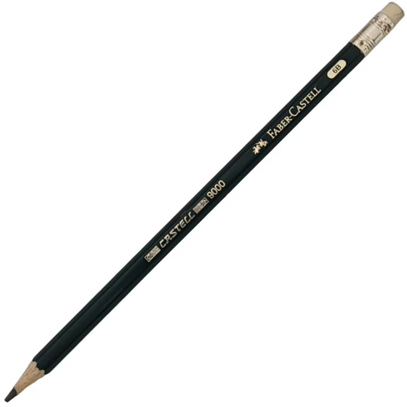 Lápiz p/Dibujo 9000 c/Borrador 6B Faber-Castell® [Pieza]