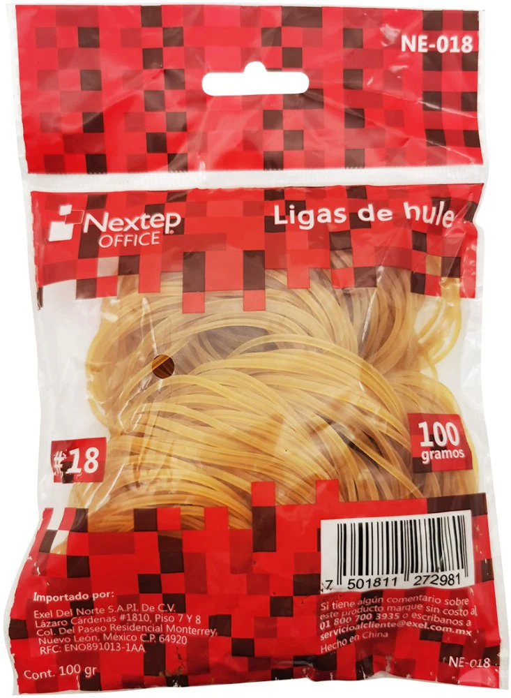 Ligas de Hule  Natural Bolsa 100g Nextep® [Bolsa]