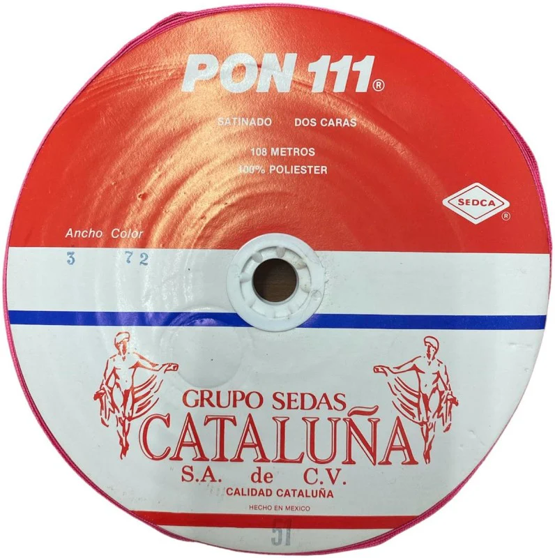 Listón Cataluña Satin 0111 Satin 2 Caras I 072 Hot Pink A3 (108m) Cataluña® [Metro] - Image 2