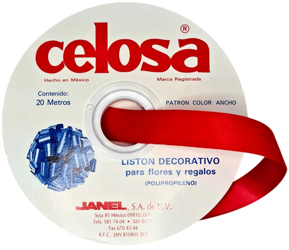 Listón Celosa 390 Rojo 02  Terciopelo Janel® [Rollo] - Image 3