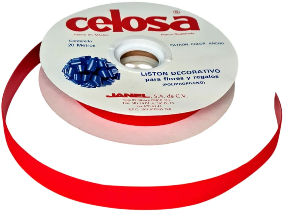 Listón Celosa 390 Rojo 02  Terciopelo Janel® [Rollo] - Image 5
