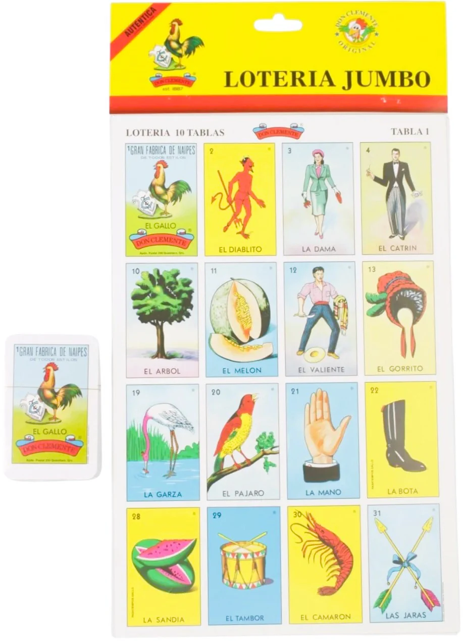 Lotería 1 Juego de Naipes Grande c/10 Tablas Jumbo 23×36cm Gallo® 17284 [Bolsa]