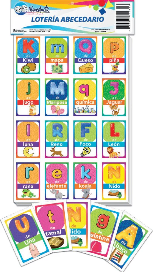 Loteria  c/8 Tablas 54 Tarje  14.5×21.5 Novedactic® [Bolsa]