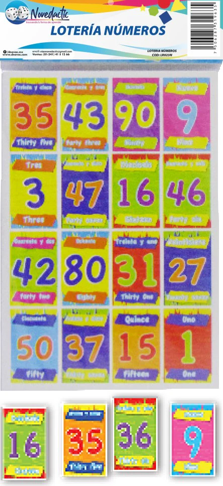 Loteria  c/8 Tablas 54 Tarje  14.5×21.5 Novedactic® [Bolsa] - Image 2