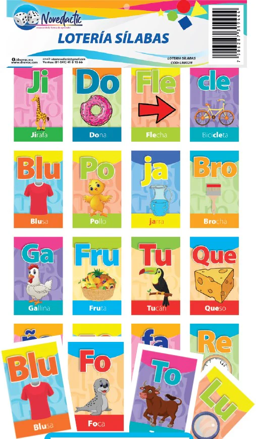 Loteria  c/8 Tablas 54 Tarje  14.5×21.5 Novedactic® [Bolsa] - Image 3