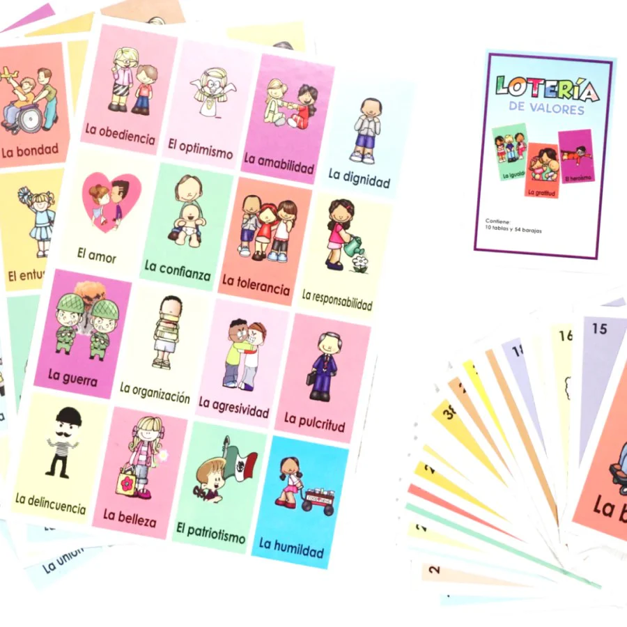 Lotería de Valores 52 tarjetas c/10 Tablas 13.5×20cm DaccArT® [Bolsa] - Image 3