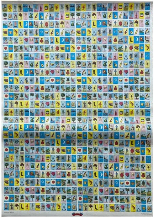 Lotería en Pliego Imágen Mini 14×23mm c/728 Plantilla 47.3×70cm Gallo® 17259 [Pieza]