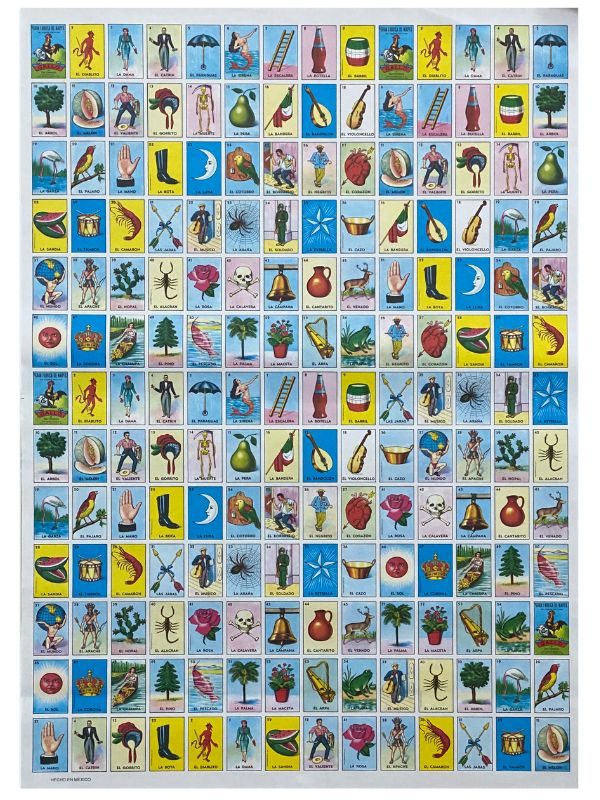Lotería en Pliego Imágen Trad.29×48mm c/182 Plantilla 48×70cm Gallo® 17261 [Pieza]