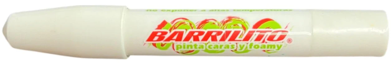 Maquillaje Pinta-Caritas Crayón para Cara/Foamy c/1 Blanco Barrilito® BASE9-1 [Pieza]