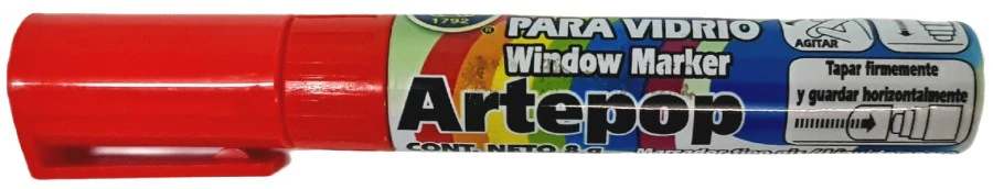 Marcador p/Vidrio 8g Rojo Barrilito® WMK16 [Pieza]