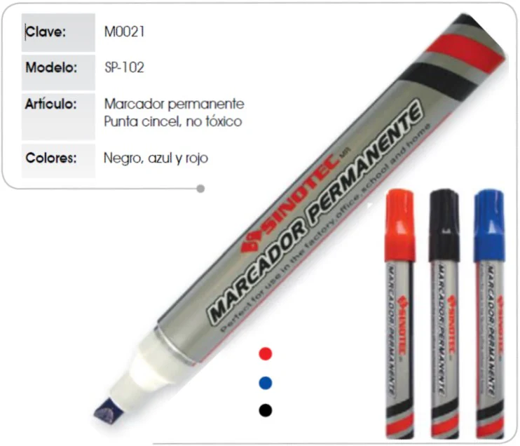 Marcador Permanente Barril Plástico Cincel Sinotec® [Pieza] - Image 3