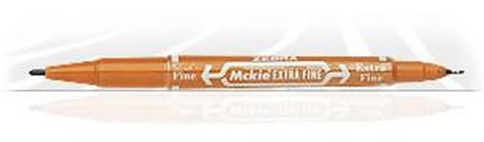 Marcador Permanente Doble Punta Mckie Café Extra Fino Zebra® 4008 [Pieza]