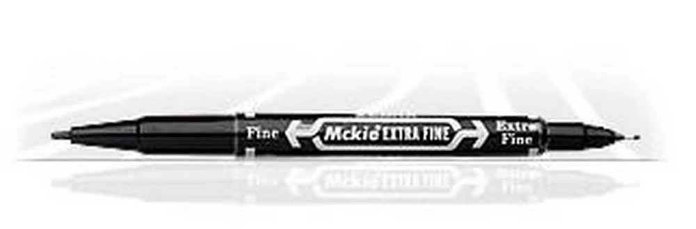 Marcador Permanente Doble Punta Mckie Negro Extra Fino Zebra® 4000 [Pieza]