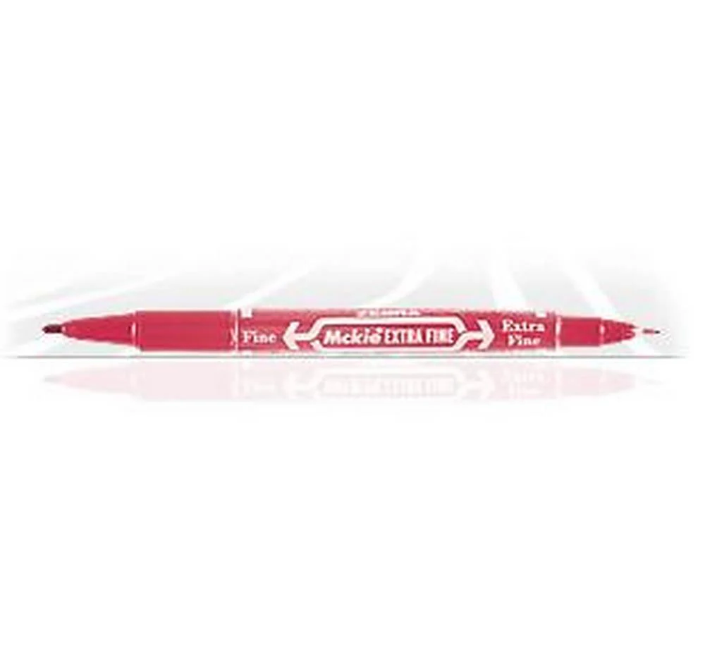 Marcador Permanente Doble Punta Mckie Rojo Extra Fino Zebra® 4002 [Pieza]