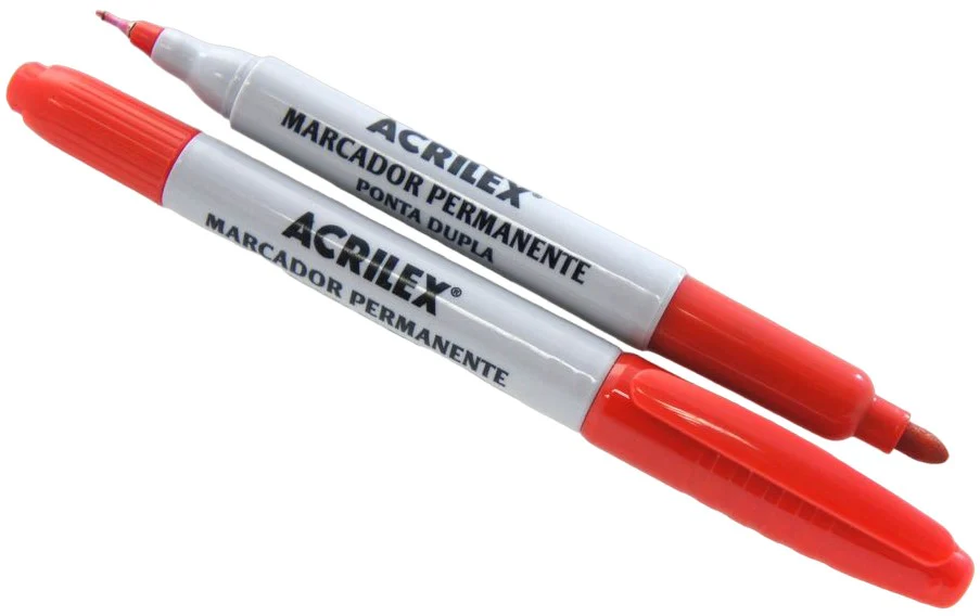 Marcador Permanente Doble Punta Rojo Acrilex® A06212523 [Pieza]