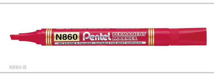 Marcador Permanente Punta Cincel Rojo Pentel® N860-B [Pieza]