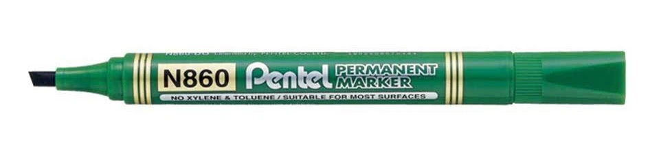 Marcador Permanente Punta Cincel Verde Pentel® N860-D [Pieza]