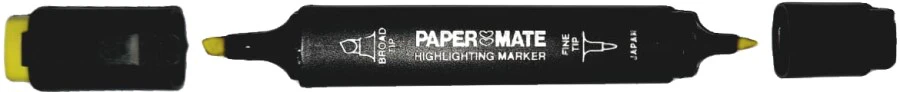 Marcador Textos Doble Punta Amarillo Neón PaperMate® [Pieza]