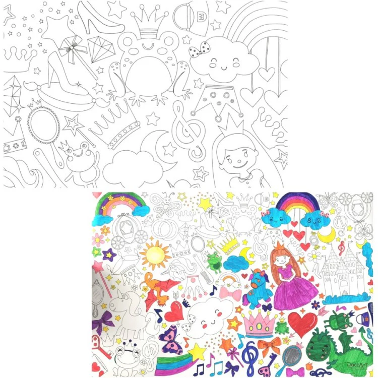 Material Didáctico Cartel p/Colorear Gigante Princesas 90×60cm DaccArT® [Pieza] - Image 3