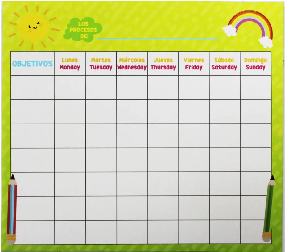 Material Didáctico Tablas Calendario de objetivos DaccArT® [Pieza]