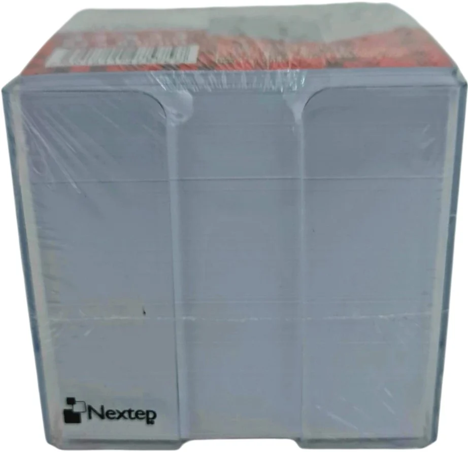 Memo Cubo Organizador plástico c/800 notas Blanco 3.3×3.3" Nextep® NE-904 [Pieza] - Image 3