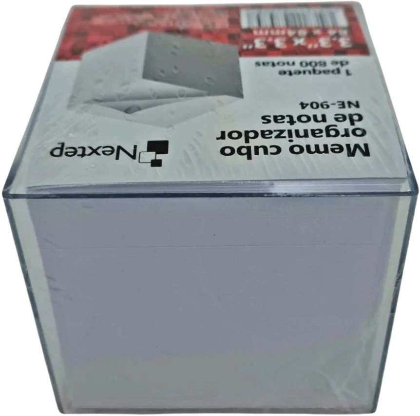 Memo Cubo Organizador plástico c/800 notas Blanco 3.3×3.3" Nextep® NE-904 [Pieza] - Image 5
