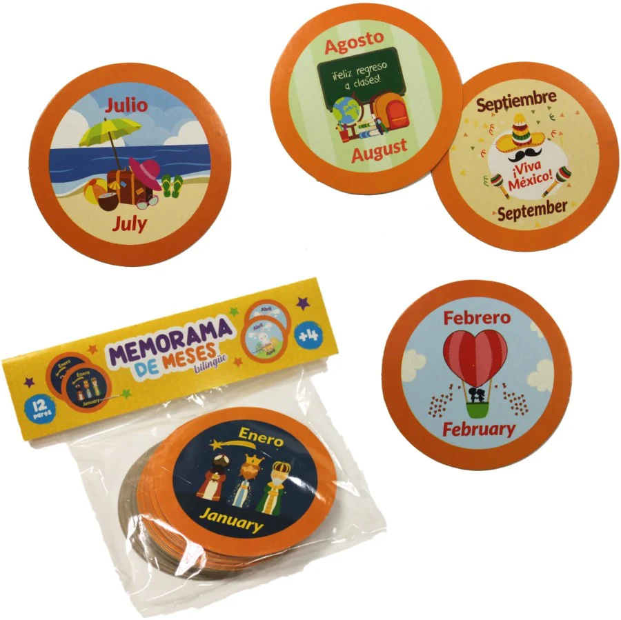 Memorama Meses Bilingüe 12 Pares 24 Piezas DaccArT® [Pieza]