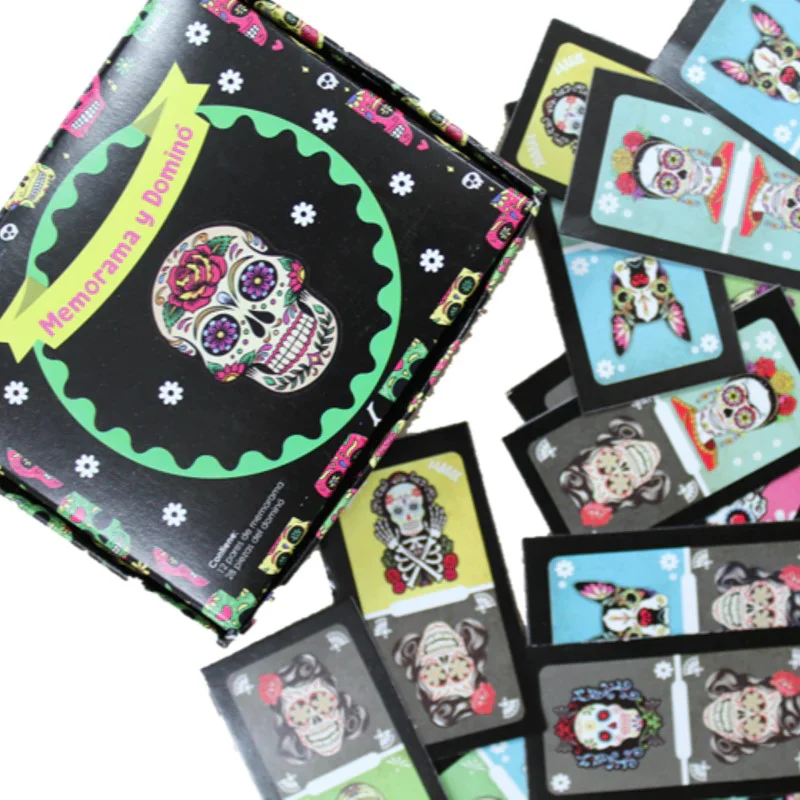 Memorama y Domino Calaveras 28 pieza Domino 12 Pares 24 Piezas DaccArT®