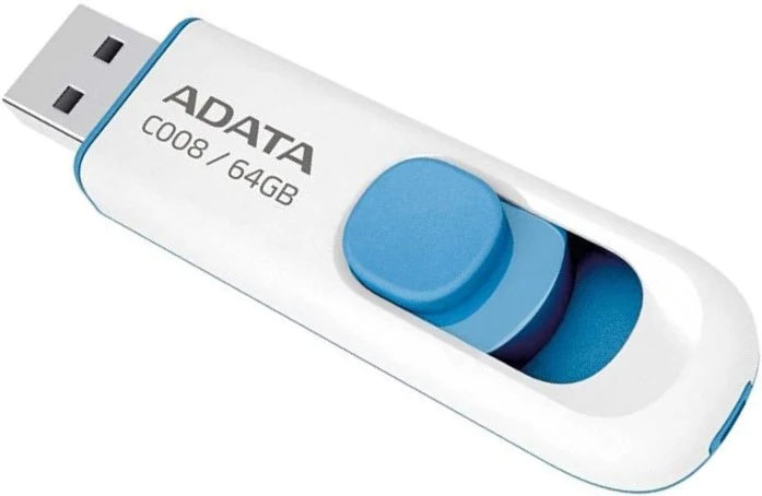 Memoria USB 2.0 Retractil 64gb Blanco-Azul CLASSIC ADATA® AC008-64G-RWE [Pieza] - Image 3