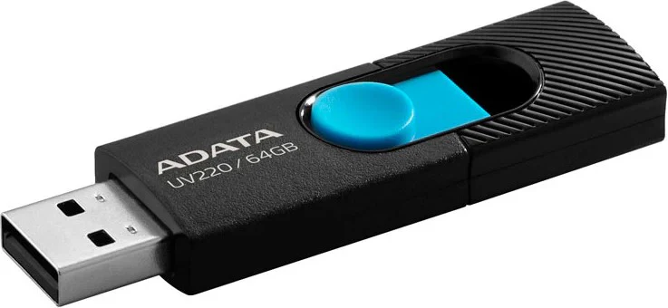 Memoria USB 2.0 Retractil 64gb Negro-Azul CLASSIC ADATA® AUV22064G-RBKBL [Pieza] - Image 3