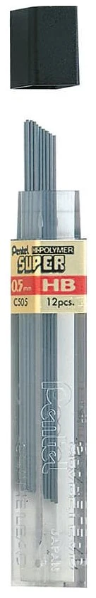 Minas Súper Hypolymer 0.5mm HB Tubo c/12 Pentel® C505-HB [Tubo]