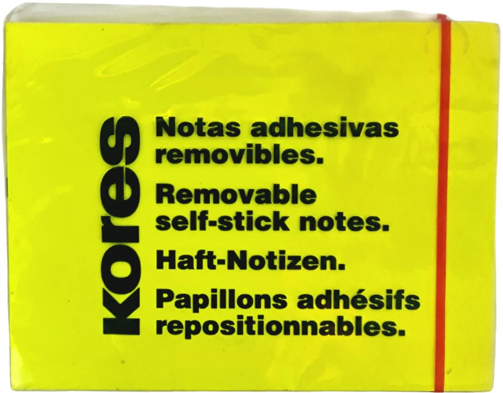 Notas Adhesivas  40hjs  3×4"  Fluorescente Kores® [Pieza]