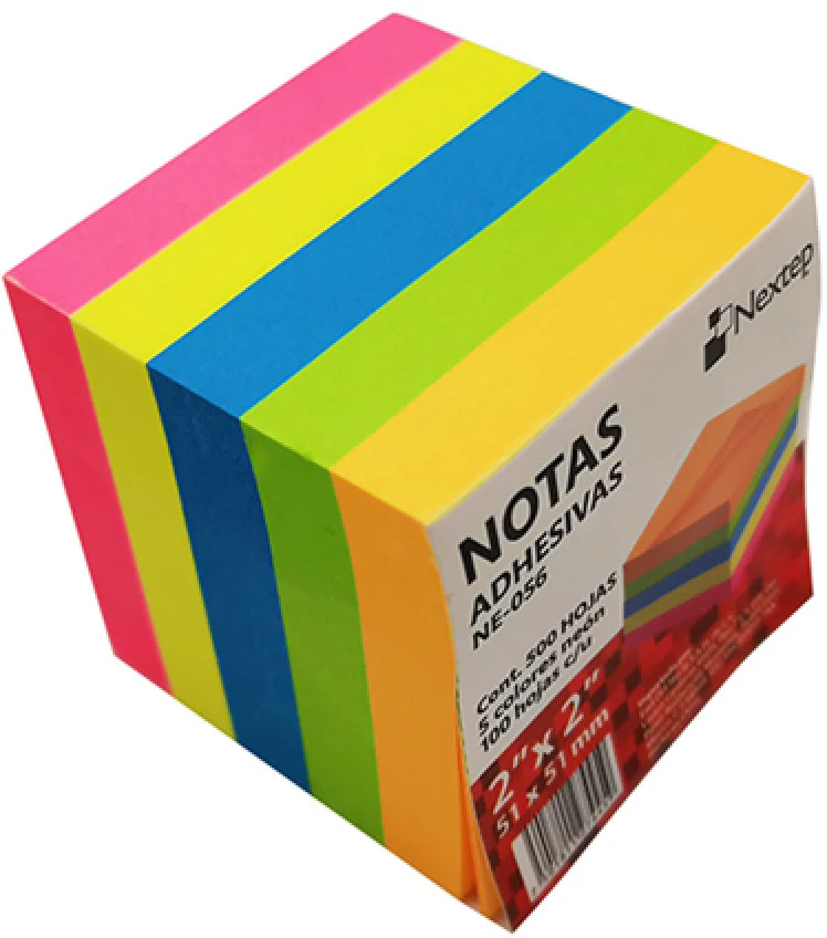 Notas Adhesivas 5 colores c/100h c/u 500hj Cubo Neón 2×2" Nextep® NE-056 [Pieza] - Image 3