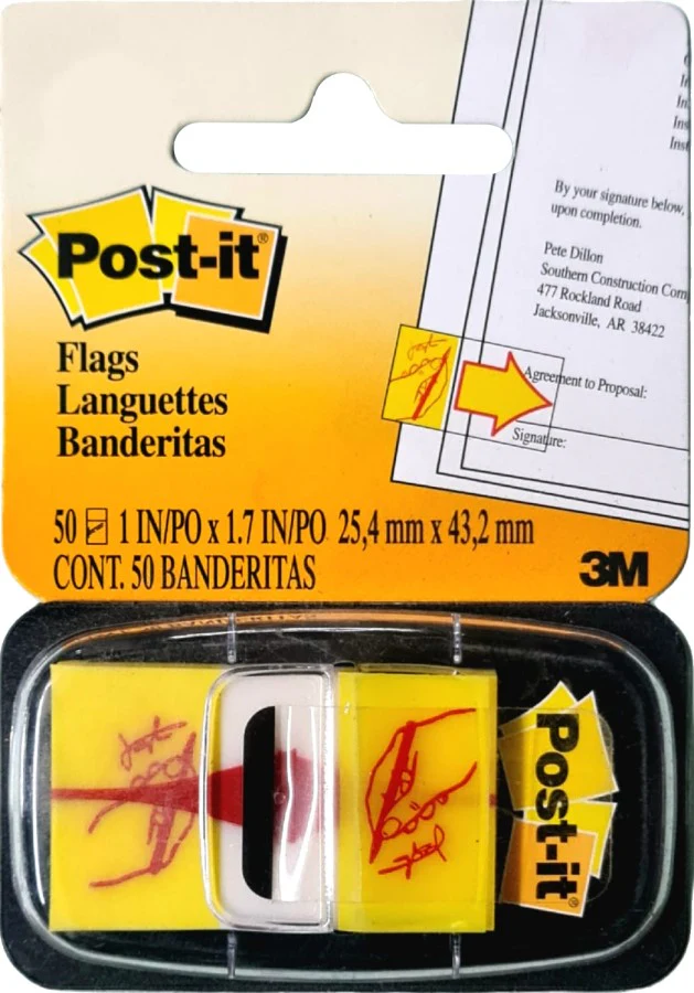 Notas Adhesivas (bandera) Post-It® c/50 Firme Aquí 1×1.7" 3M® 680-31 [Pieza]