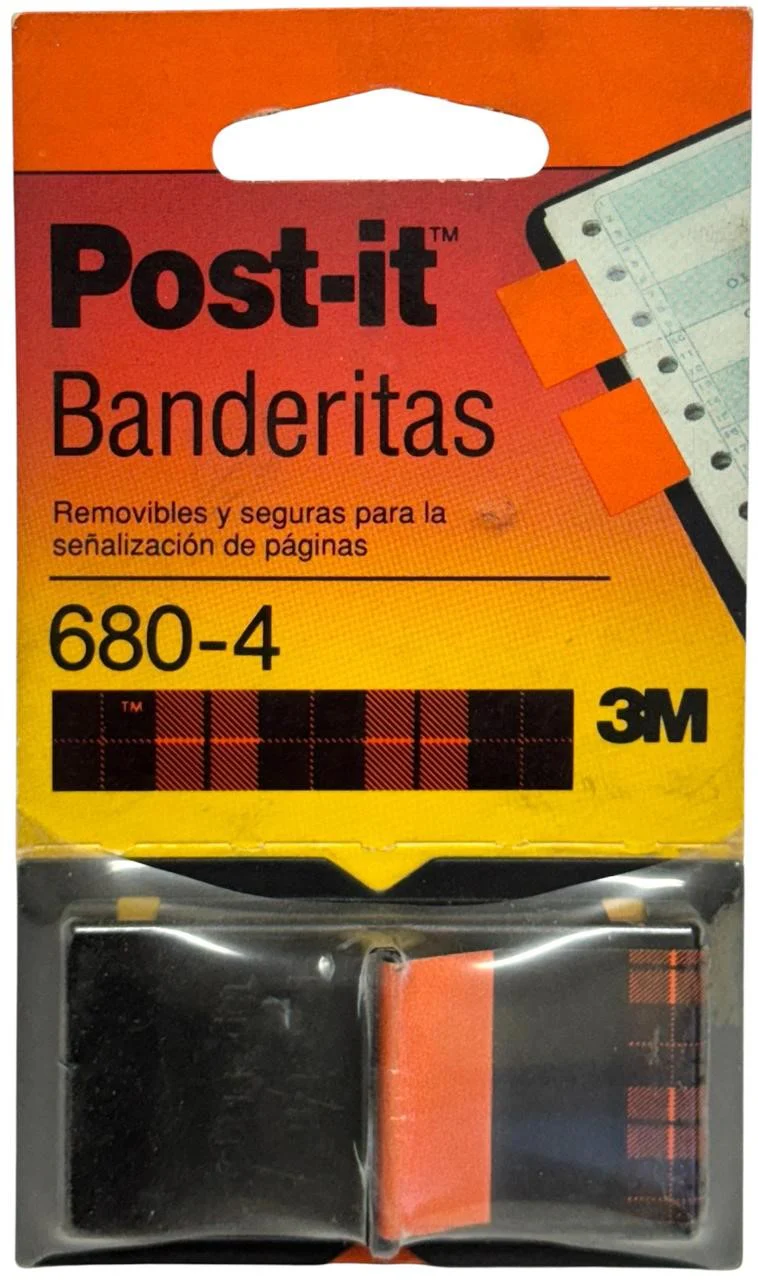 Notas Adhesivas (bandera) Post-It® c/50 Naranja 1×1.7" 3M® 680-4 [Pieza]