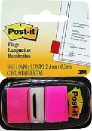 Notas Adhesivas (bandera) Post-It® c/50 Rosa Neón 1×1.7" 3M® 680-21 [Pieza]