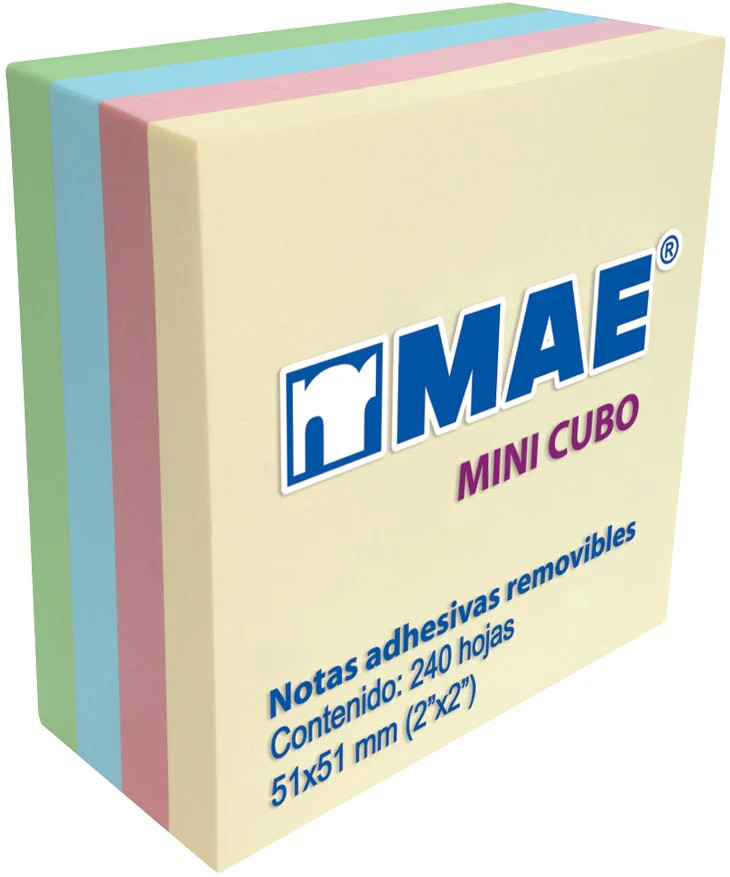 Notas Adhesivas stick'n 240hj Cubo Pastel 2×2" MAE® 21204 [Pieza]